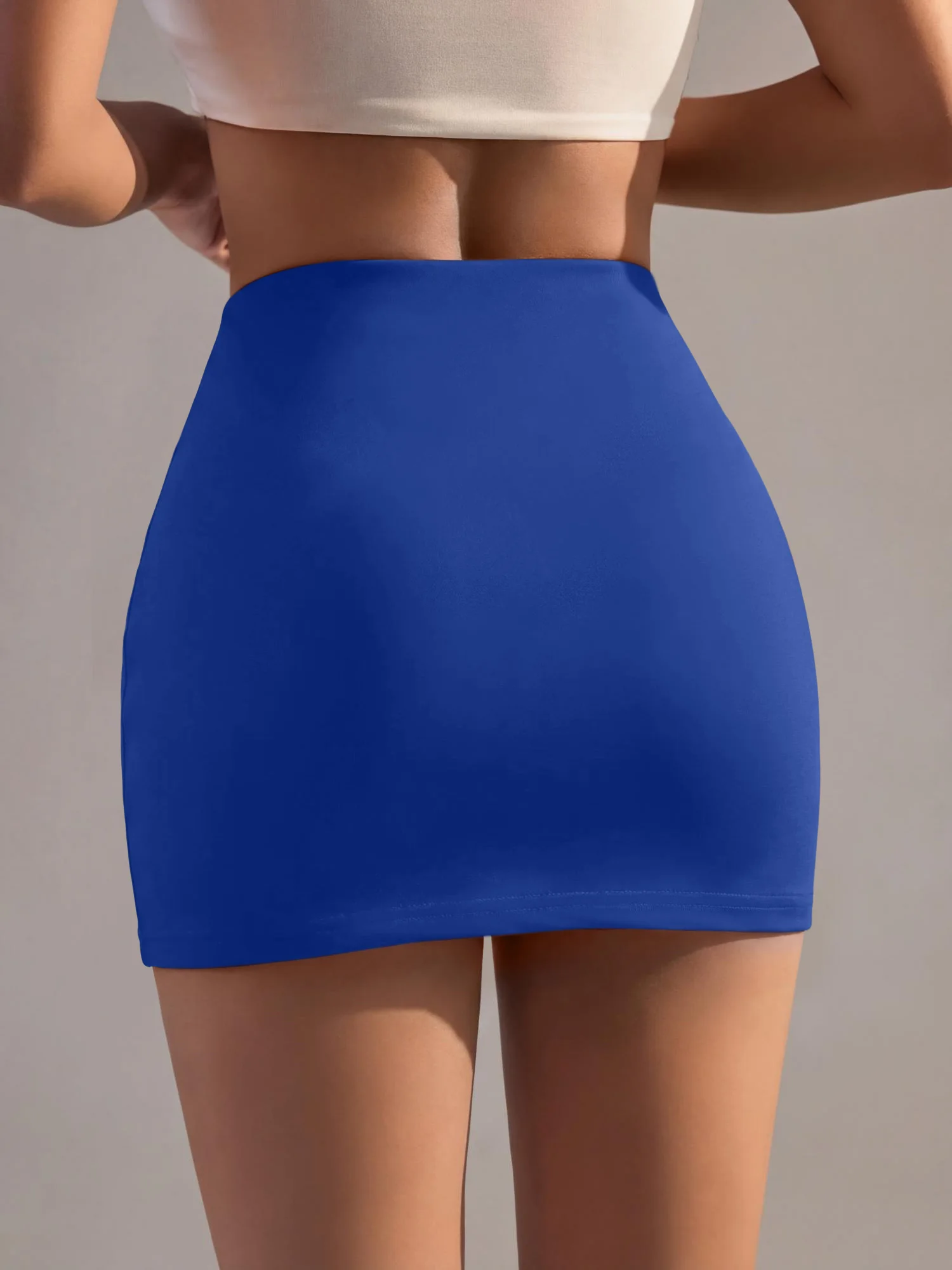 High-Rise-Slimming-Bodycon-Skort mit integrierten Sicherheitsshorts, nicht transparent, elastischer Bund, Alltags-Outfit für die Straße. – Detail 20