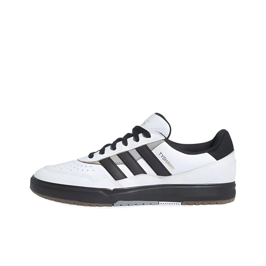 Adidas Originals Tyshawn Skateboard Shoes Unisex Low Top Crystal White/Black/Pure Ice Gray IF9712