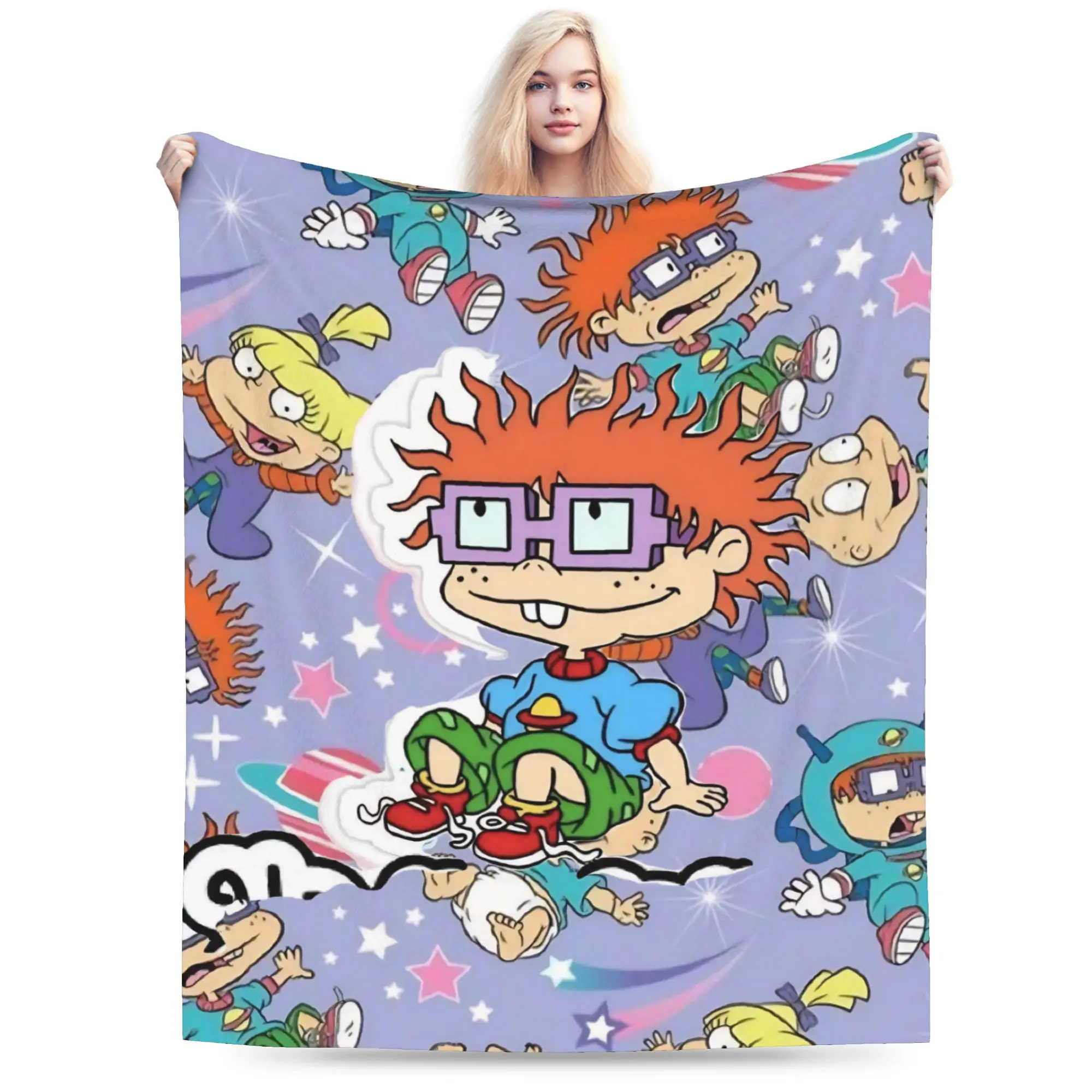 Super Soft Cartoon R-Rugrats Throw Blanket Premium Flannel Fleece Lightweight  Bed Blanket Cozy Warm Blankets All Season Use