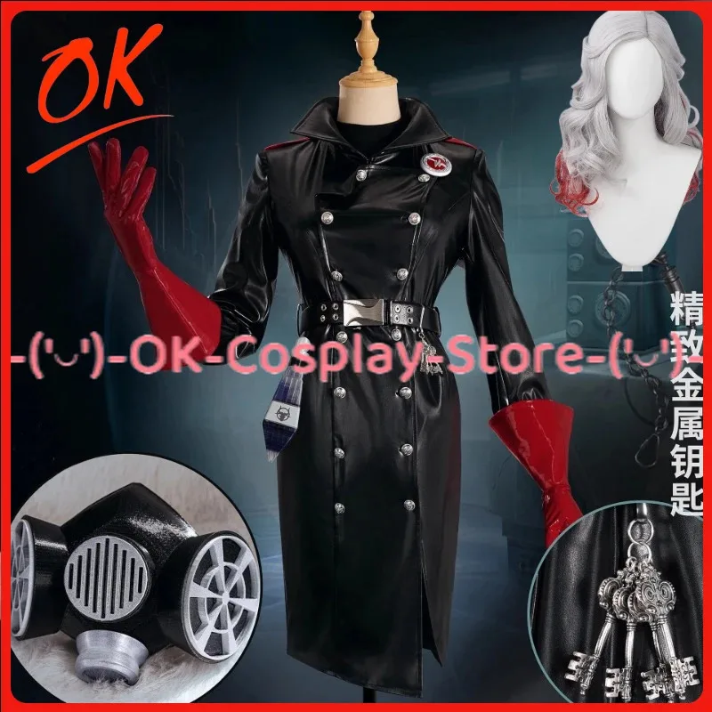 DY20[NA STANIE] Psycholog Ada Mesmer Strój Cosplay Gra Identity V Damski Czarny PU Sukienka Garnitur Halloween Karnawał Impreza Uniform