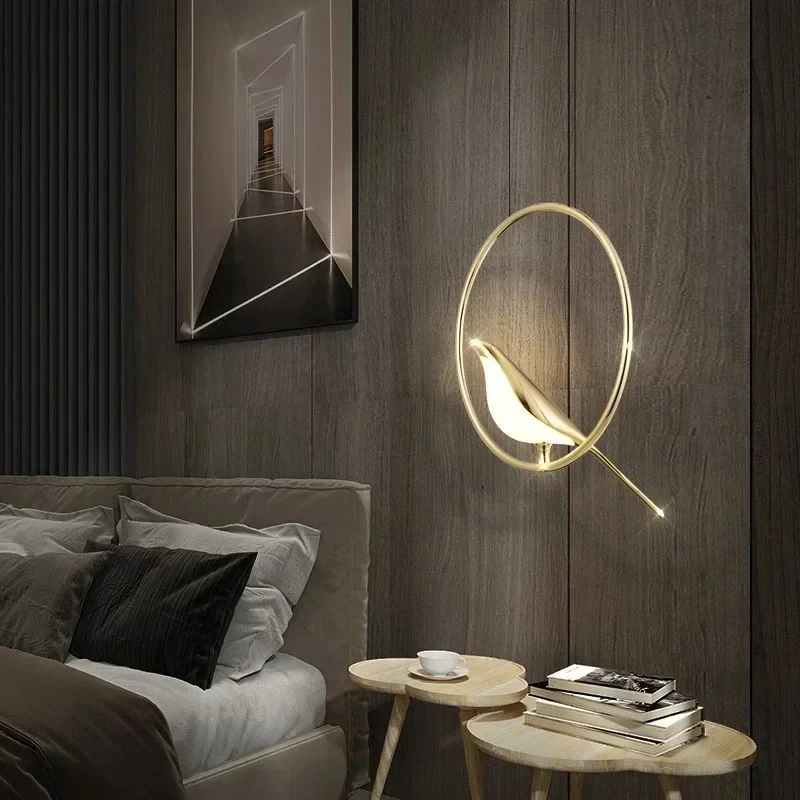 Nowoczesny żyrandol sufitowy LED Gold Sroka Bird do jadalni Oprawa wisząca Lampa wisząca Oświetlenie dekoracyjne Lustre