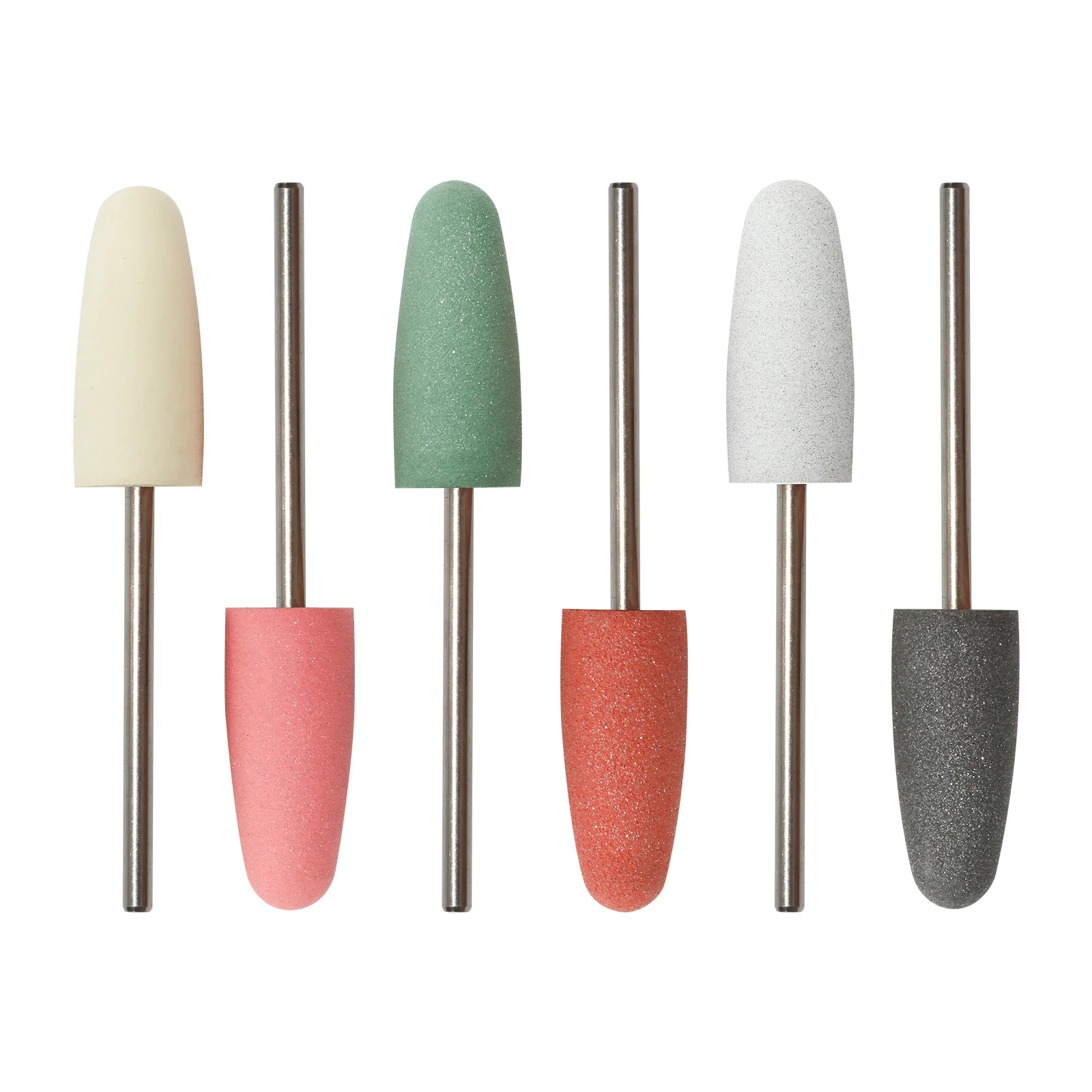 HYTOOS 라운드 실리콘 네일 드릴 비트, 회전식 매니큐어 발 연마 도구, 전기 손톱 액세서리, 12*24mm, 3/32 인치