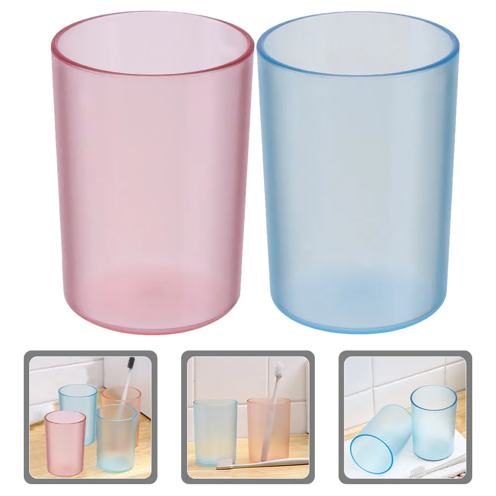 

6Pcs Couple Toothbrush Cups Reusable Rounded Bathroom Mouthwash Holder Travel Storage Multi Purpose Drinking Tumbler Cups