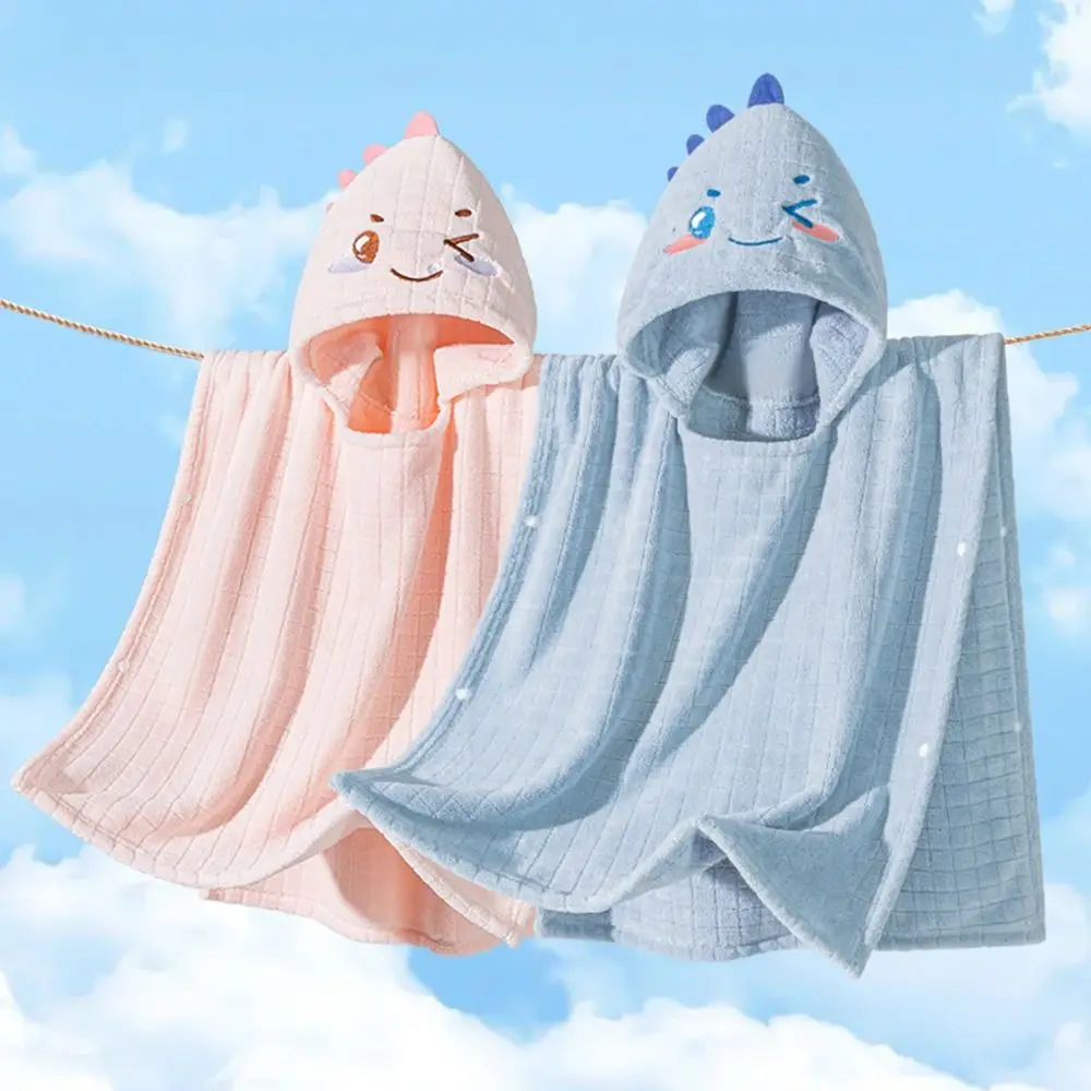 

Cartoon Dinosaur Baby Bath Towel Quick-Drying Coral Velvet Hooded Bathrobe Water Absorption Breathable Cartoon Cloak Towel