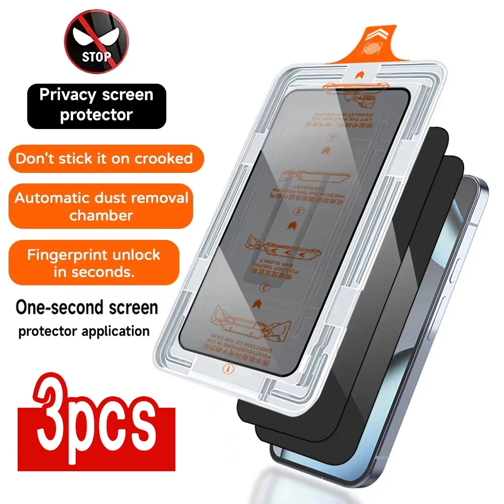 3PCS Dust Free Install Privacy Screen Protector For Samsung S24 S25 S26 Ultra S25 S24 S23 S22 S21 Plus Tempered Glass Film﻿