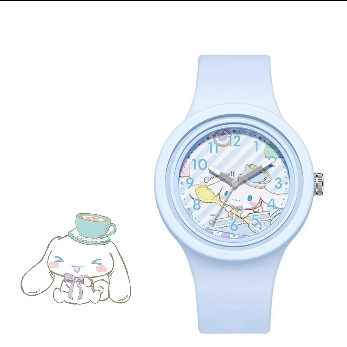 Sanrio Hello Kitty Watch Kuromi Cinnamoroll Silicone Strap Quartz Casual Cartoon Melody WristWatch Girls Children Birthday Gifts