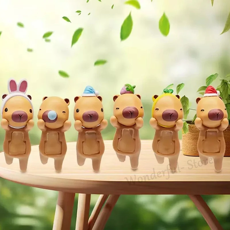 دمية صغيرة Hippers كابيبارا قلادة للهاتف رائعتين العصرية دمية الديكور هدية صندوق أعمى كابيبارا صندوق غامض شخصيات صغيرة #4