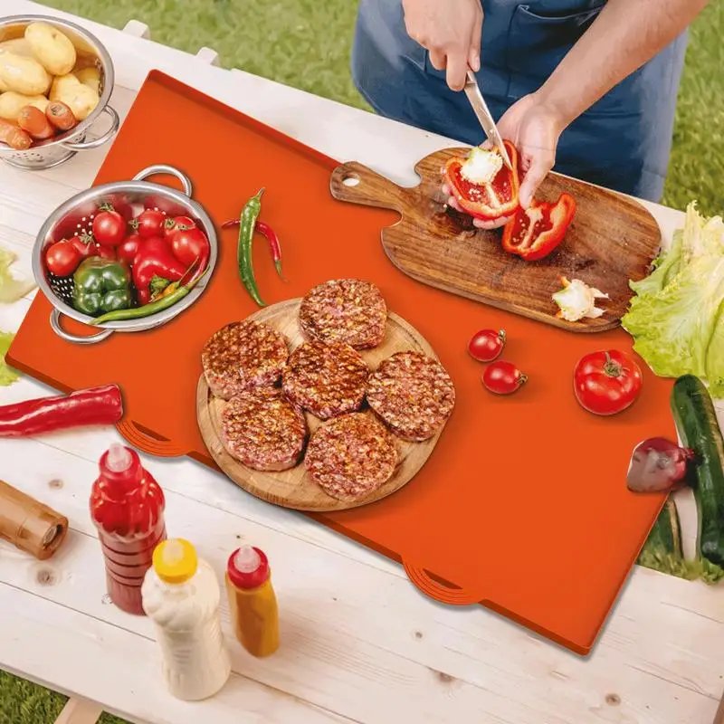 Outdoor Grill Mat Outdoor Silicone Grill Mat Space-Saving Deck Griddle Tools Mat Machine Washable Grill Mat For Home Camping