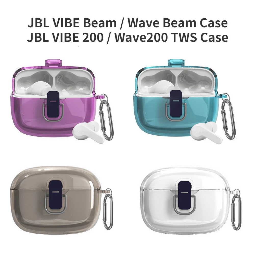 For JBL VIBE Beam / Wave Beam Clear Case Switch Clip Hard Case JBL Wave200 TWS Case JBL VIBE200 TWS Protective Cover