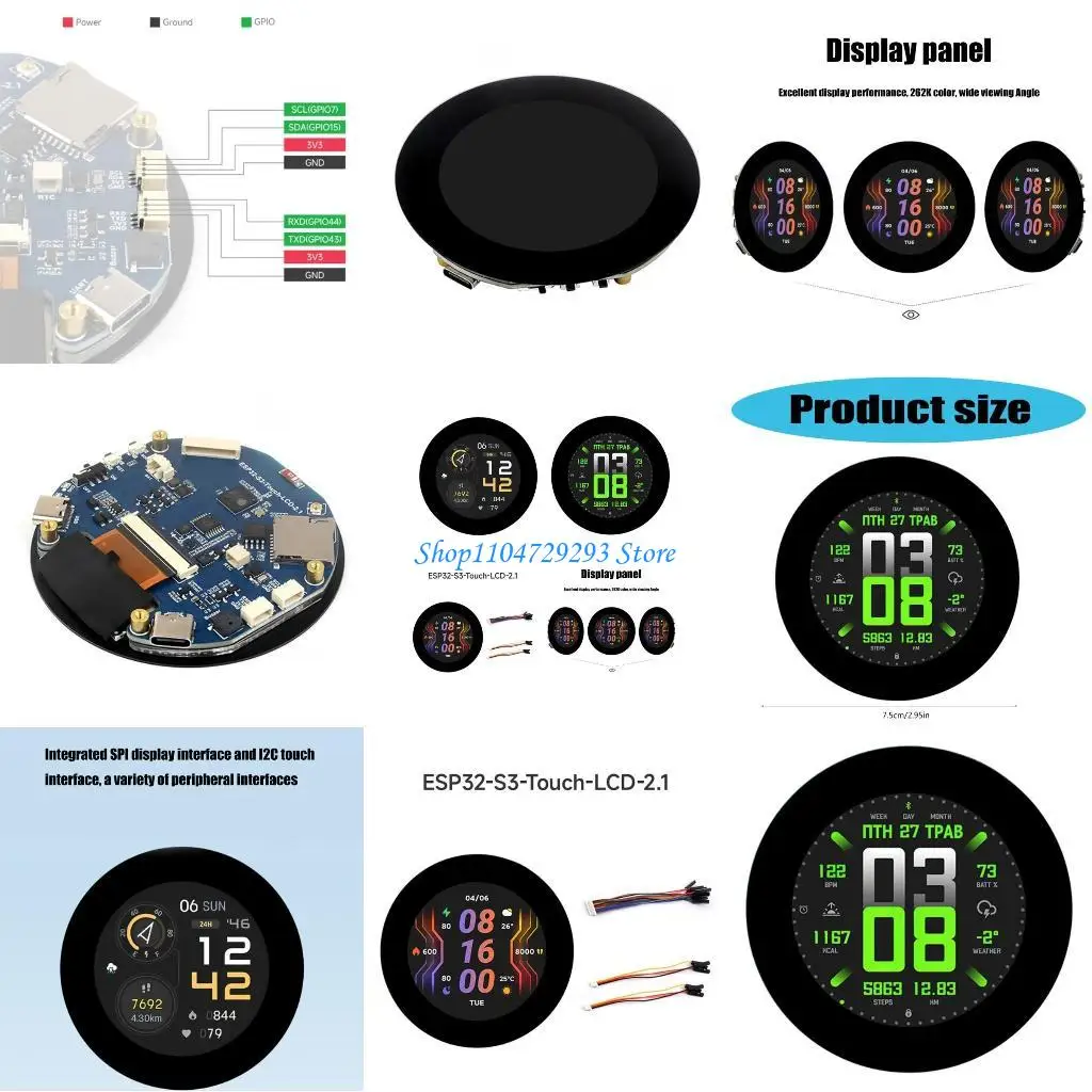 

Y2GD High Performances ESP32S3 Screen Board, 2.1 inches Display, 480x480 Resolution, with WiFi and Bluetooth-compatible 5