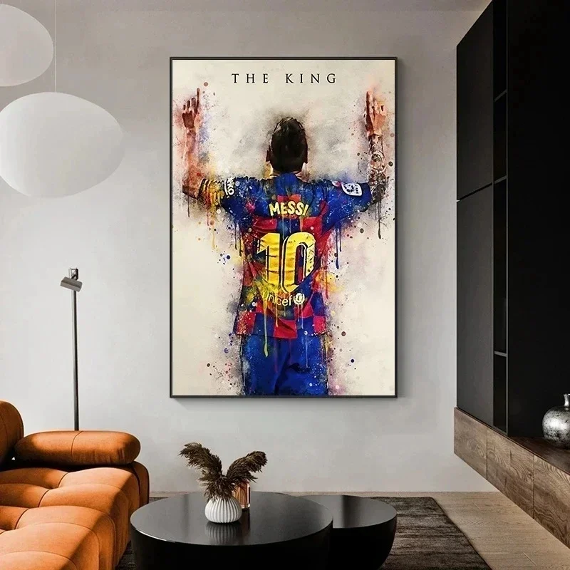Messi Football Star Poster, Decorative Painting, Canvas Painting Modern Home Wall Art, Gér Soumis Room Decor, Aesthetic - view 4