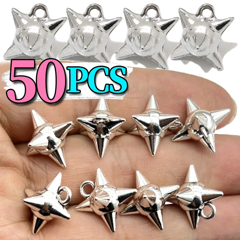 10/50PCS Gothic 3D Spiky Ball Pendant DIY Jewelry Finding Punk Spike Morning Star Flail Dangle Charms Jewelry Making Accessories