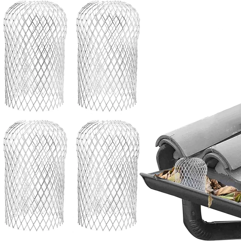 ABFS 8 peças de alumínio calha downspout guarda tela cobre protetores de tubo inferior 10 x 17 cm