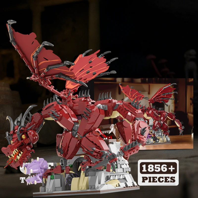 Creative Epic Dragon Building Blocks Model With Box Medieval Fantasy Castle Scene MOC Bricks Children Toys Adult Gifts DIY Decor