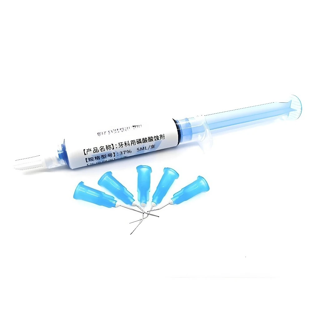 5ml Acid Etchant 37%phosphoric Dental Materials Teeth Etching Gel Cleaning Adhesive+5pcs Tips Bonding Glue Flowable Agent