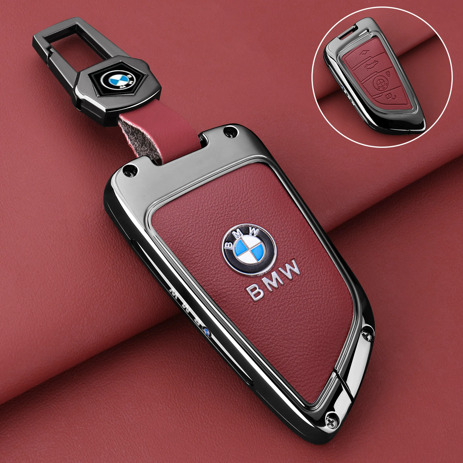 Funda de cuero Premium para llave de coche, cubierta especial para llave de coche con hebilla para BMW X1 X3 X5 X6 X7 1 3 5 6 7 Series G20 G30 G11 F15 F16 G01 G02