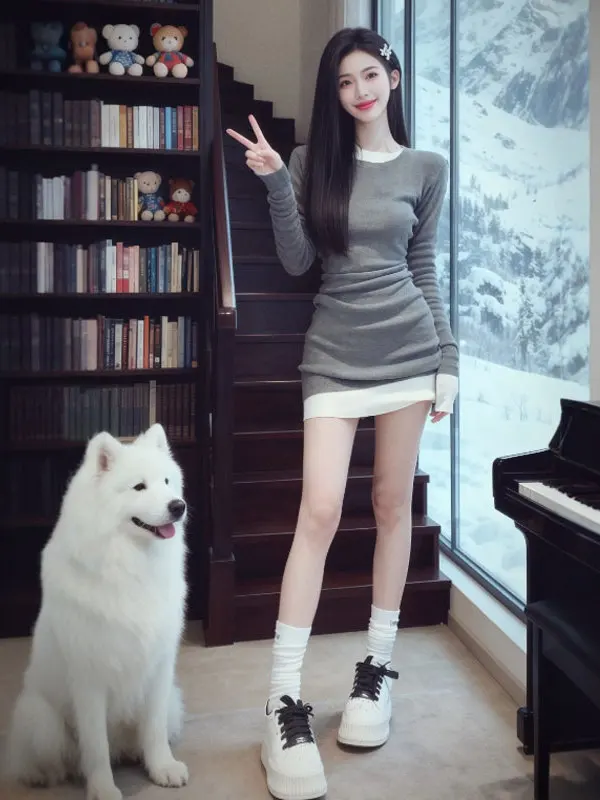 

Retro ey Skirt Dr Bodycon Base Layer Dr for Young Women High Waist Korean Sle Winter Faion Ci Walk Dr