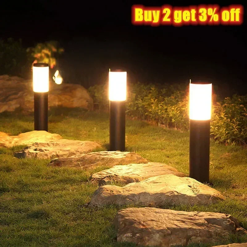 Solar Garden Light Outdoor Waterproof Garden Path Light Landscape Lamp Gate Column Patio Yard Driveway Lawn Lighting Decoration