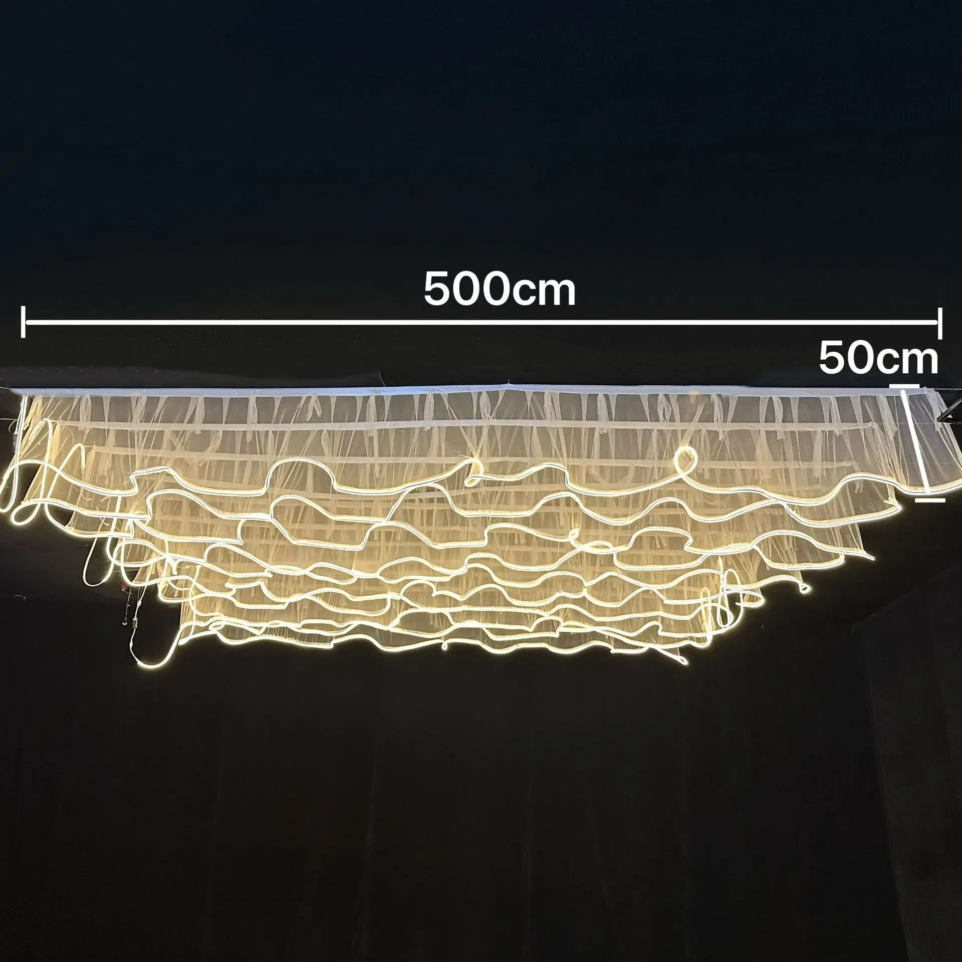 New ceiling gauze ceiling decoration wedding party outdoor camping restaurant atmosphere LED light strip