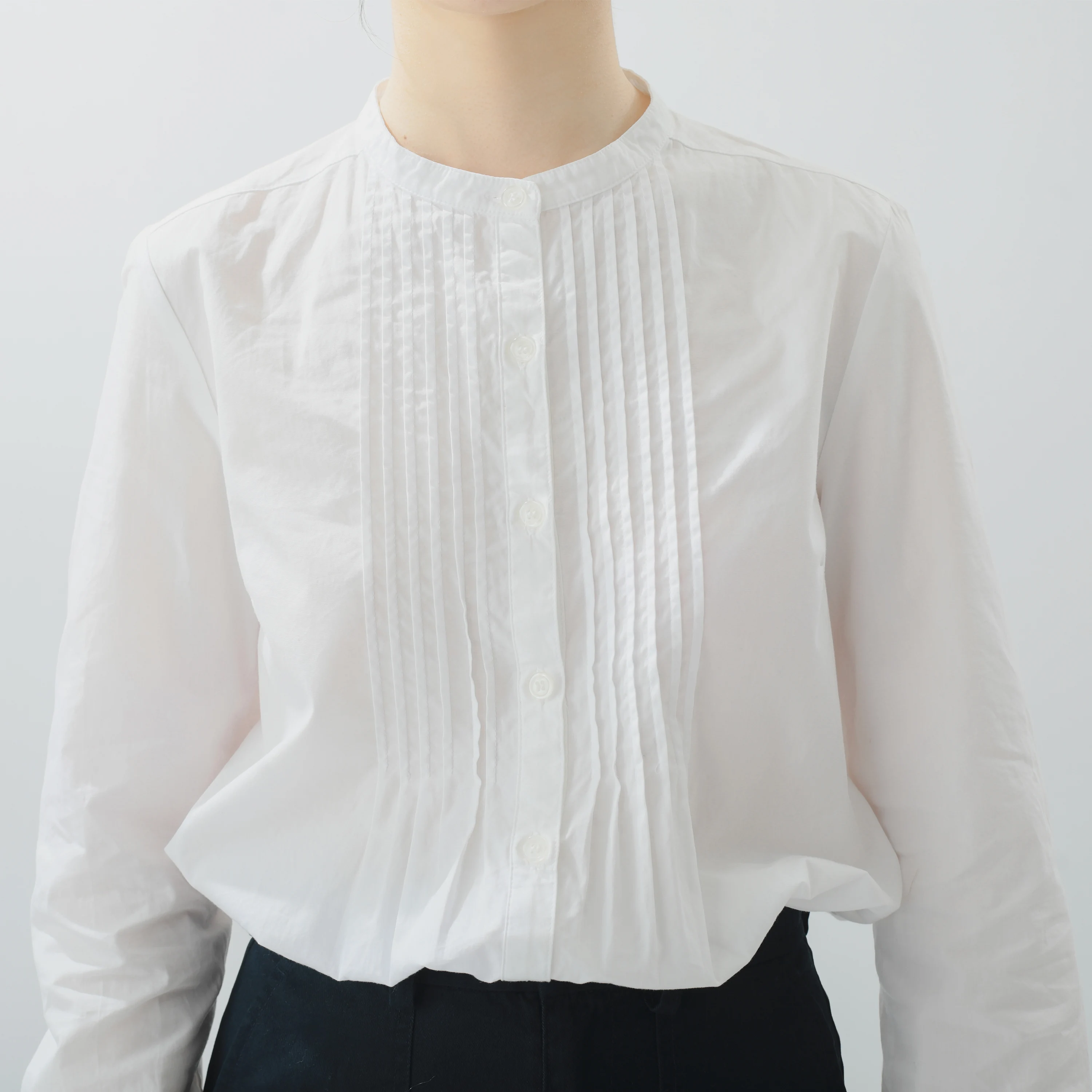 

Coudre винтажный джентльменский воротник-стойка для девочек, аккордеон, плиссированный хлопок, белый цвет, длинный све, круглый, Ne