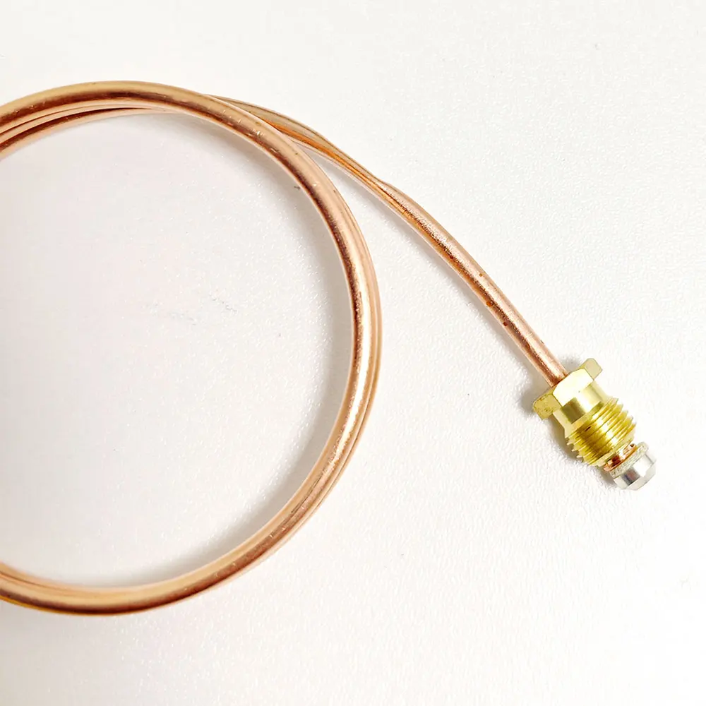 Gas Boilder Pilot Burner Thermocouple Wire Flame Sensor M9*1 Nuts Connection Copper Tube Length 600mm