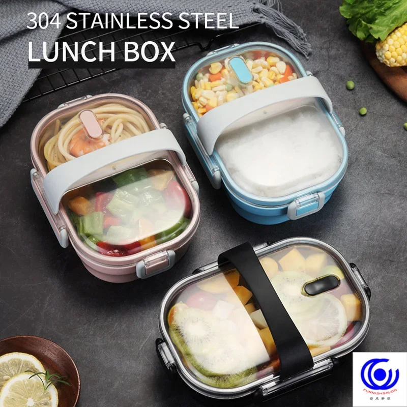 Plenty Funsein Lunch Boxes, Bento Box, Blue, 650ml, Black, Rectangle, School, Picnic, Kid\'s Lunch Box, Discount