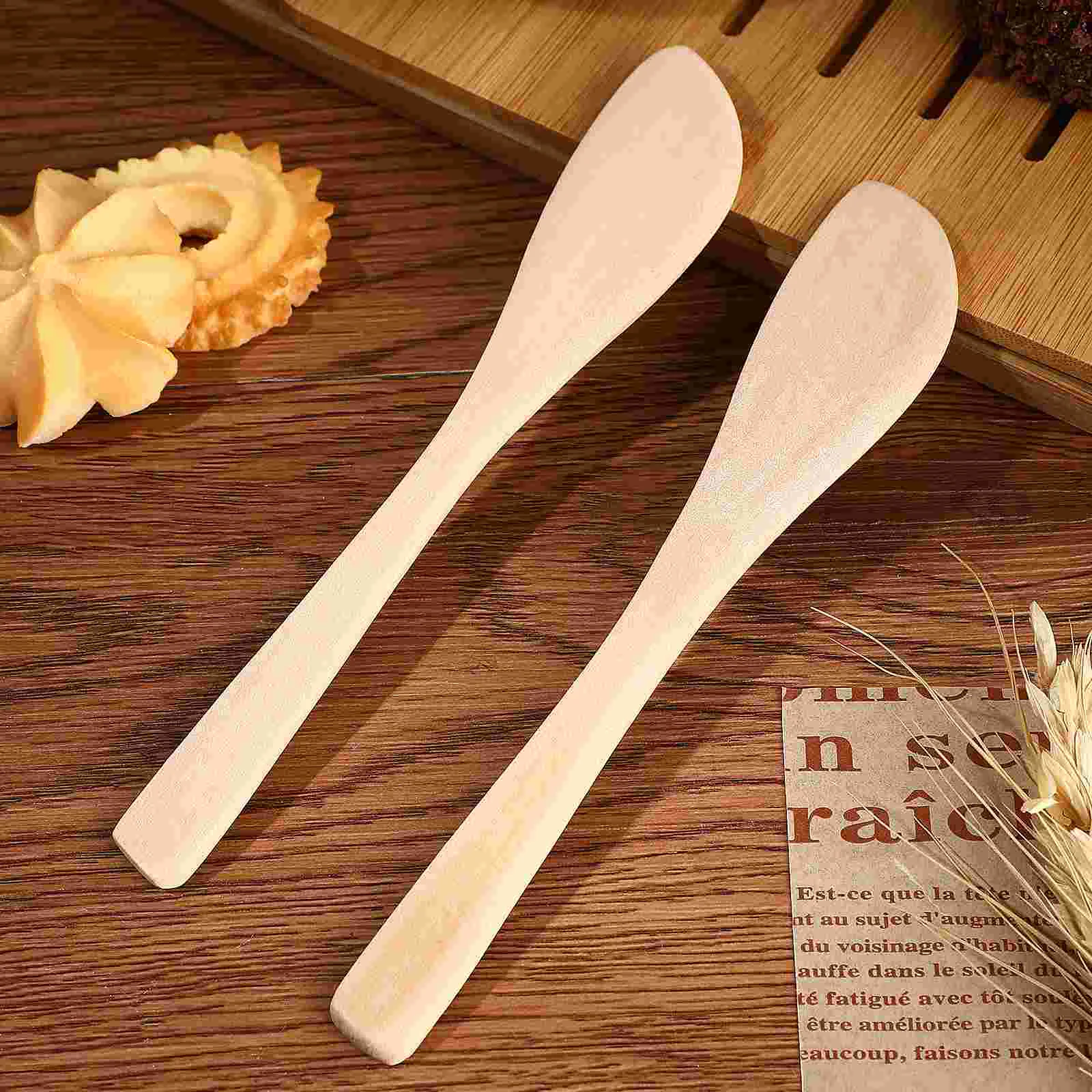 20 Pcs Jam Spreader Butter Wooden Dumpling Filling Spoon Stuffing Wonton Cheese Peanut