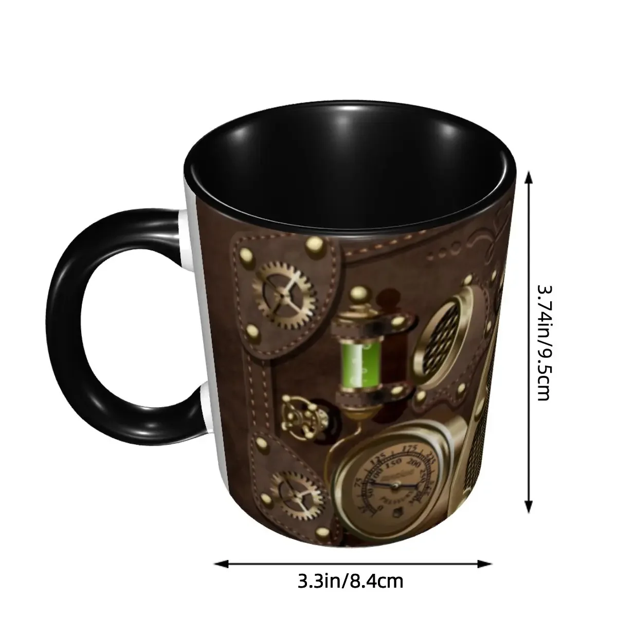 Steampunk Leather Coffee Mug DIY Customized Pilot Air Fighter Helmet Ceramic Tea Milk Mug