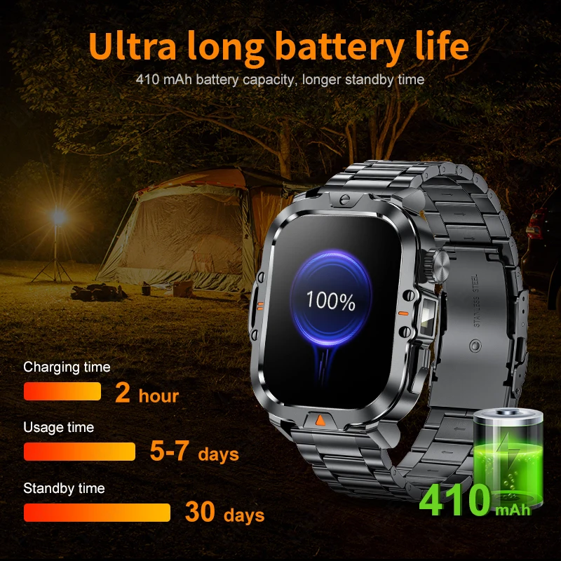 LIGE V17 LED Light Smart Watch Men Bluetooth Call Outdoor Sport Bracelet IP68 Waterproof CNC AI Voice Smartwatch For Android IOS