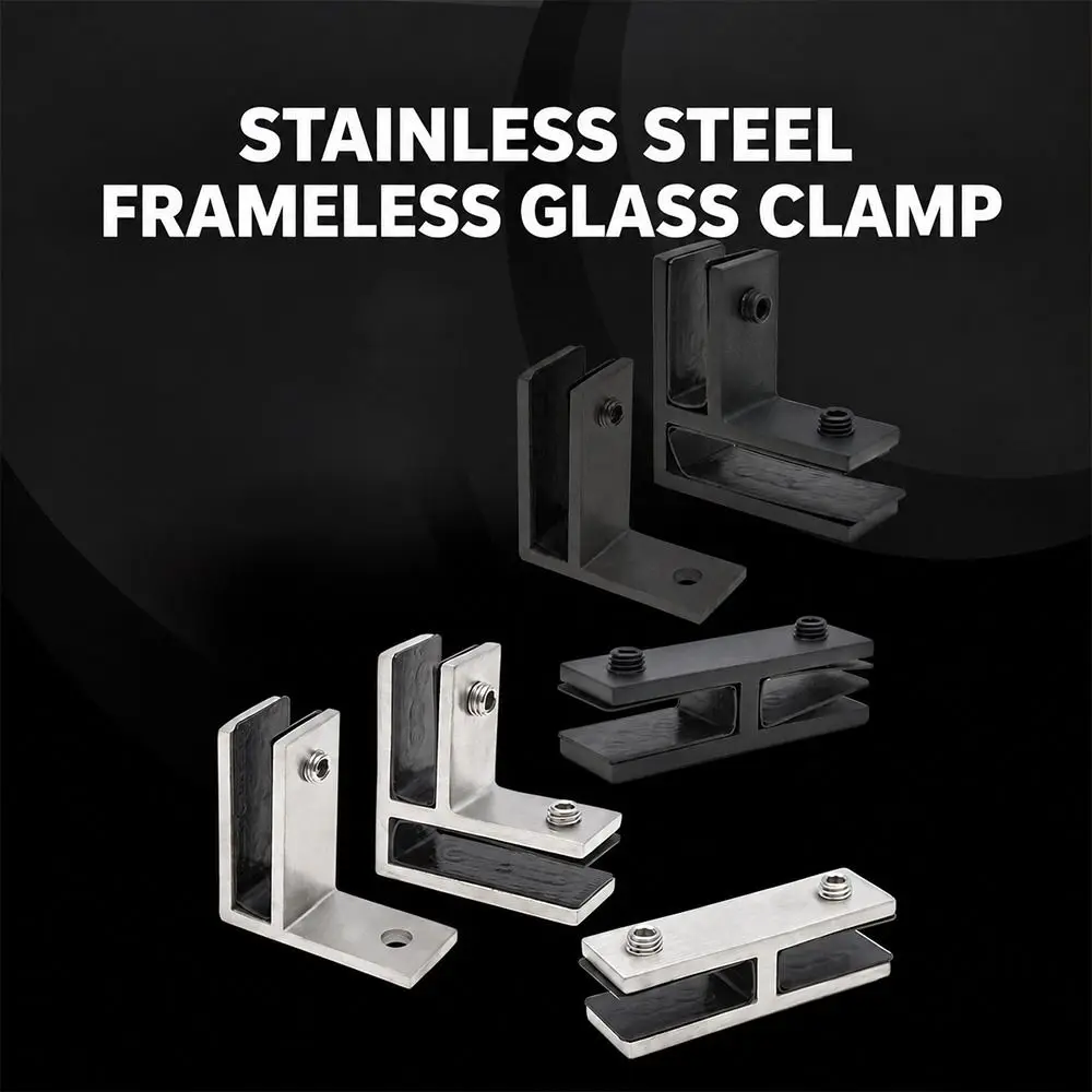 Stainless Steel Glass Clamp Bracket 90 Degree Satin Finish Stainless Steel Glass Clamp 180 Degree Heavy Duty
