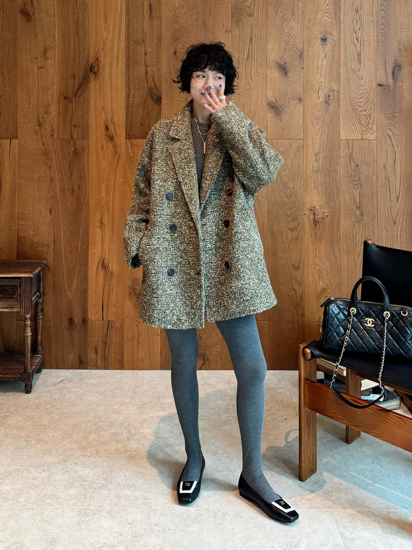 

Buue Women's Wool Blend Coat Korean Sle Winter Faion Casual Loose Fit Mid-Length Open-Sle Qinng Camere