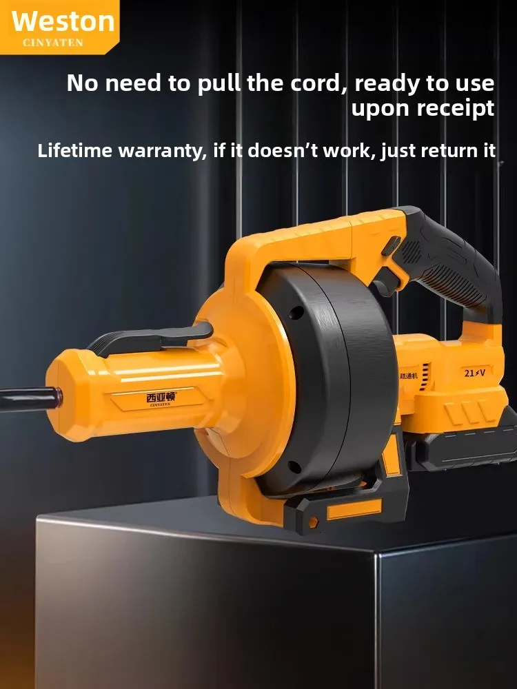 

New type of lithium battery pipe cleaning machine, a professional cleaning tool for unclogging kitchen drains and toilets.