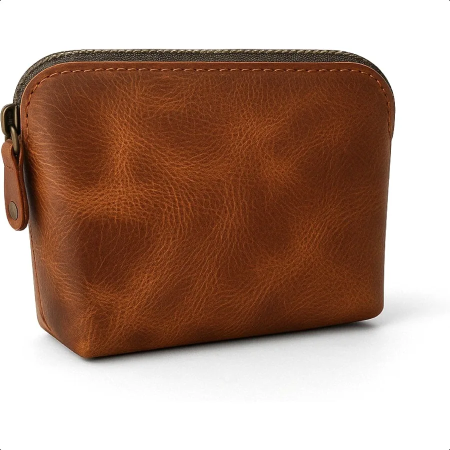 

Leather Cosmetic Bags Make Up Bags for Women Handmade Makeup Case Small Makeup Bags Jewelry Coin Pouch Toiletry Bag for Men Tra