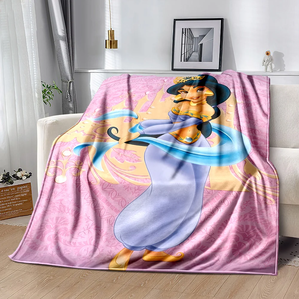 Manta de la Princesa Jazmín de Aladdin en Varios Estilos y Tamaños para Cama, Dormitorio, Sofá, Picnic, Manta para Cubrirse en Siesta al Aire Libre
