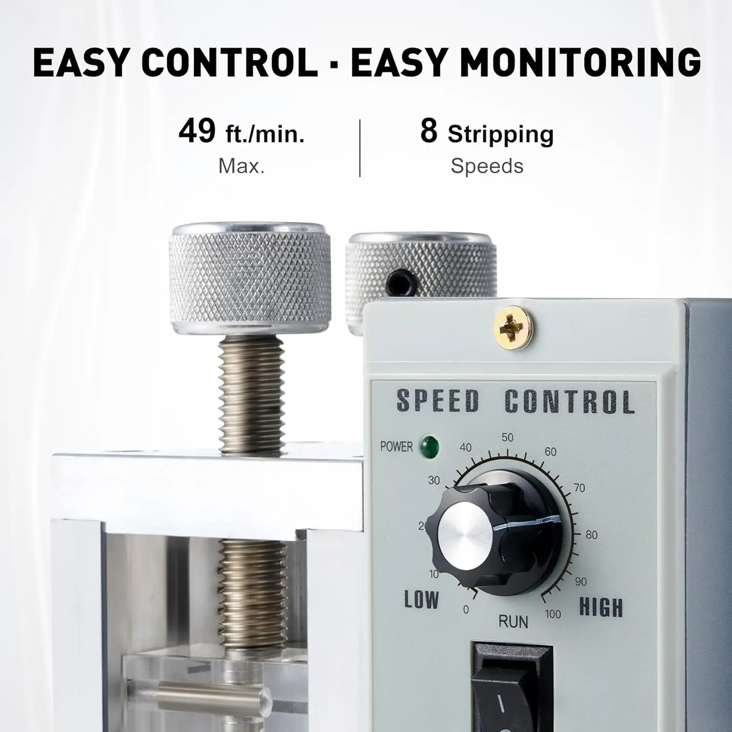 Máquina automática de descascamento de fios para 0.06 "-1" fios de cobre, ferramenta de stripper de fio motorizado para 7-15 AWG Scrap Electrical Wire