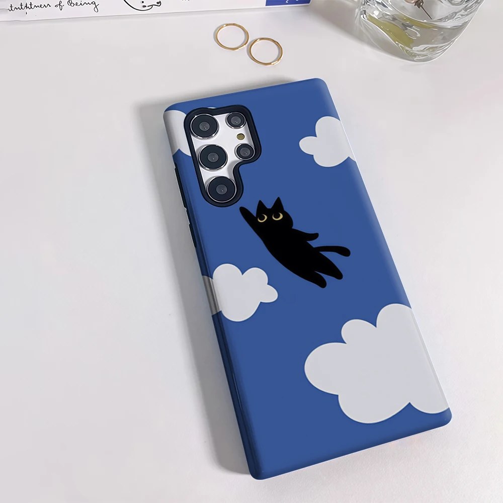 Custodia per telefono Sky Pounce per Samsung Galaxy S25 Ultra S24 S23 Ultra Plus Cover posteriore lucida a doppio strato