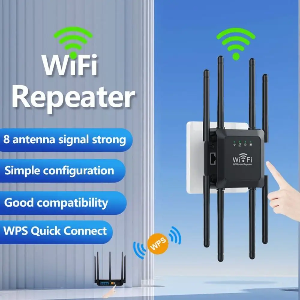 Прочный 8-антенный Wi-Fi удлинитель 300 м усиление сигнала беспроводной повторитель сигнала маршрутизатор дома