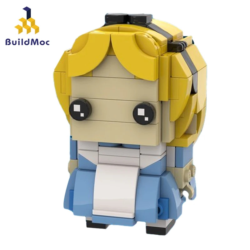 Buildmoc Movie Alice Princess Brickheadz Figures MOC Set Building Blocks Kits Toys for Children Kids Gifts Toy 192PCS Bricks