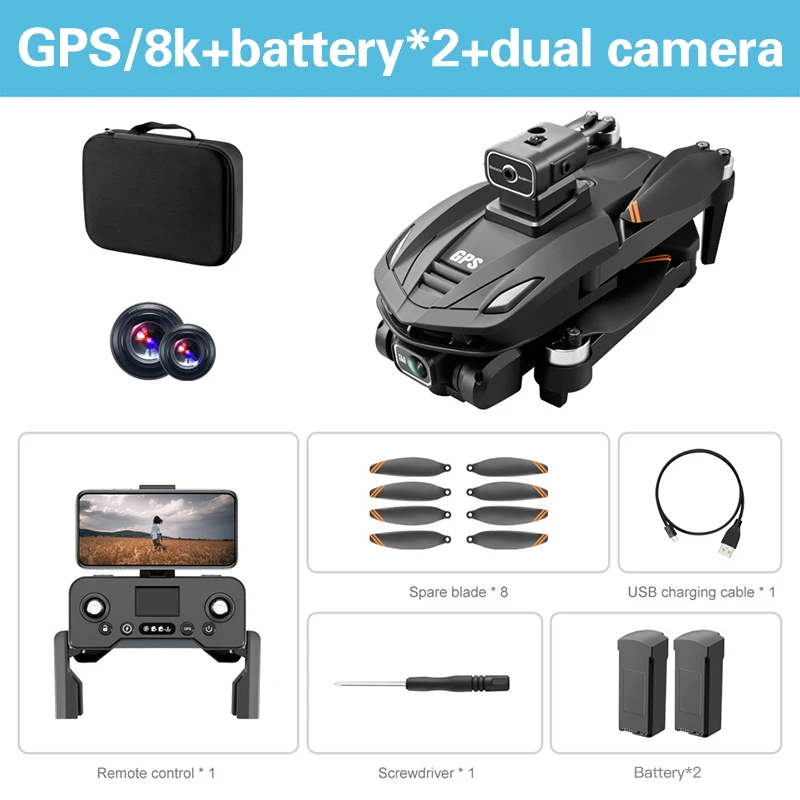 Xiaomi Mijia V168 GPS Drone Professionele 8K HD Luchtcamera 5G WIFI borstelloze motor Obstakel vermijden Opvouwbare RC Quadcopter