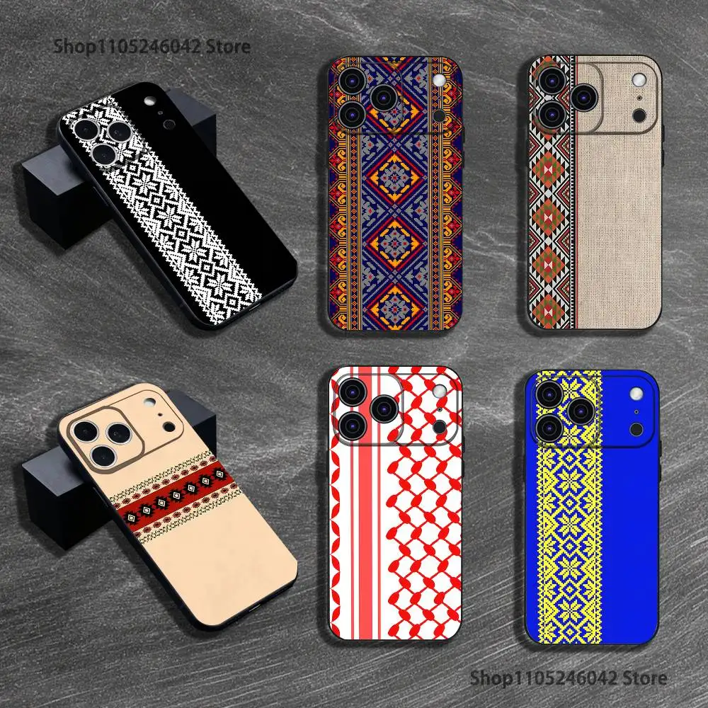 

P-Palestine-S Hattah Keffiyeh Phone Case For iPhone 17,16,15,14,13,12,11,Pro,Max,Plus Black Shockproof Soft Cover