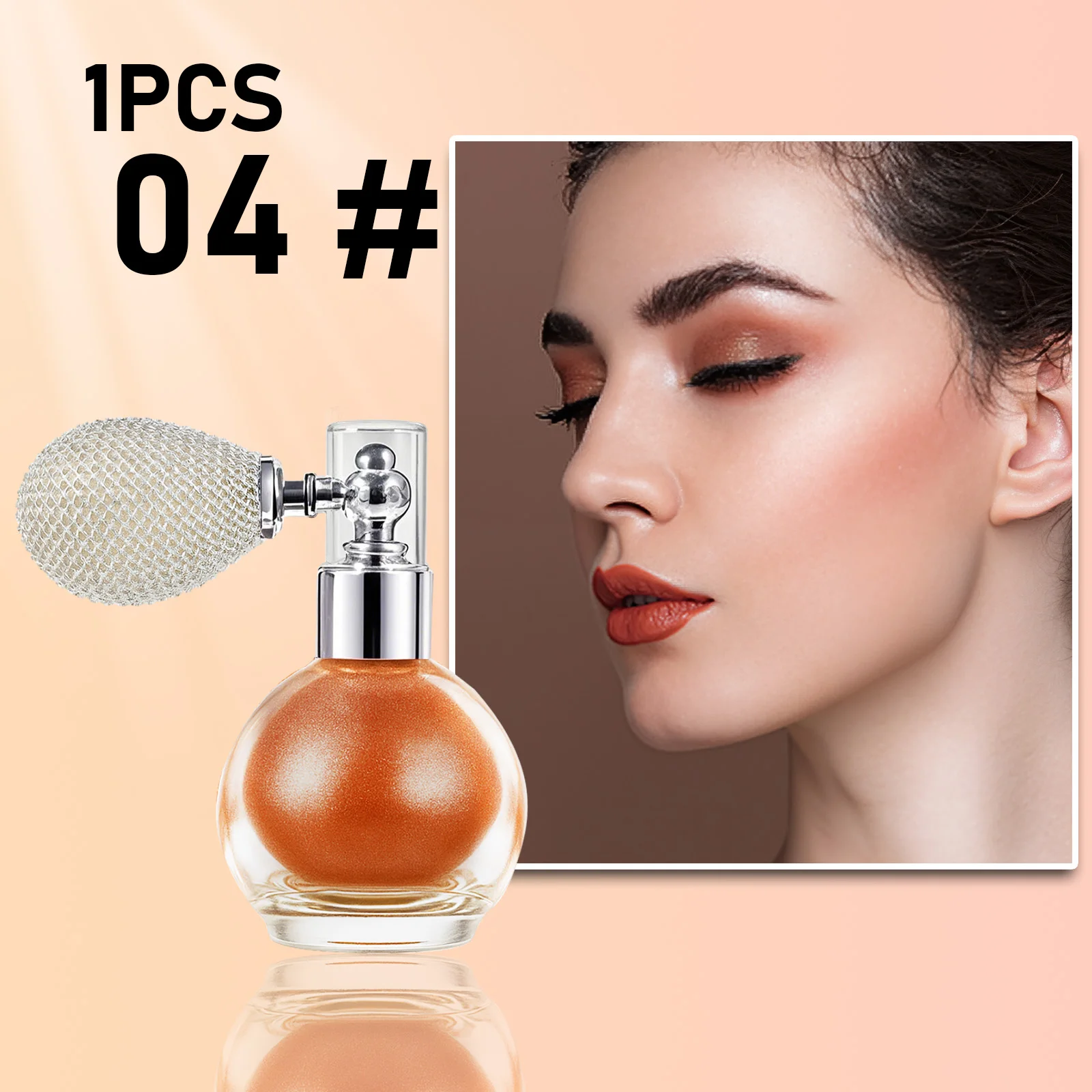 5-kolorowy diamentowy rozświetlacz w proszku w sprayu Wodoodporny, błyszczący brokatowy bronzer do ciała Rozświetlacz do konturowania twarzy