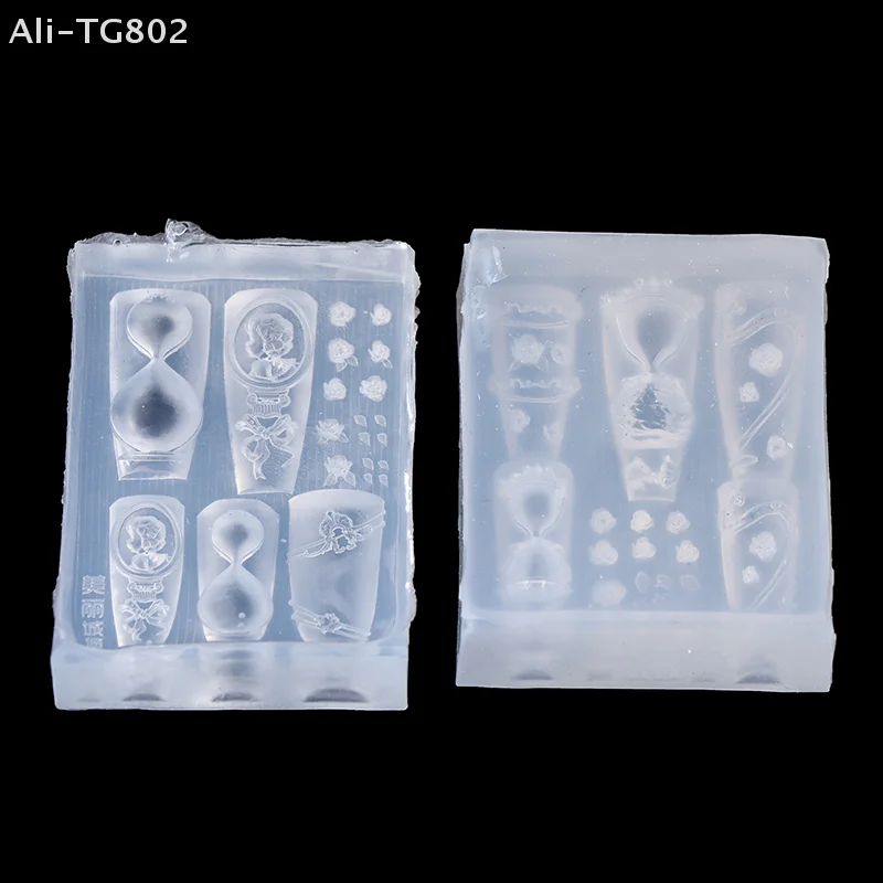 

Silicone Nail Mold Rose Hourglass Shape Nail Seal DIY Design Stereoscopic Stamping Plate for Nail Art Decorations Salon Use