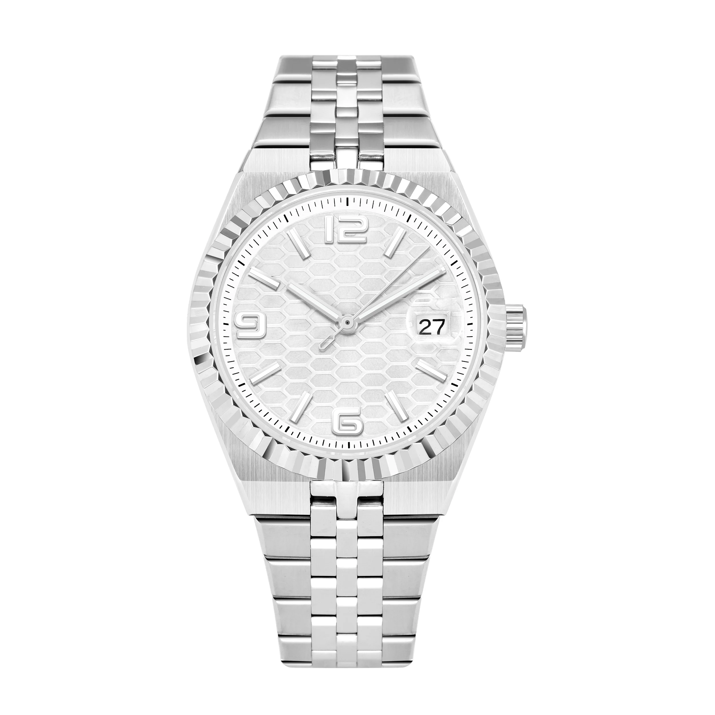 2025 New Watch 39.5mm Men's Watch Sapphire Glass NH35 Movement Texture Dial Silver Case Stainless Steel Strap