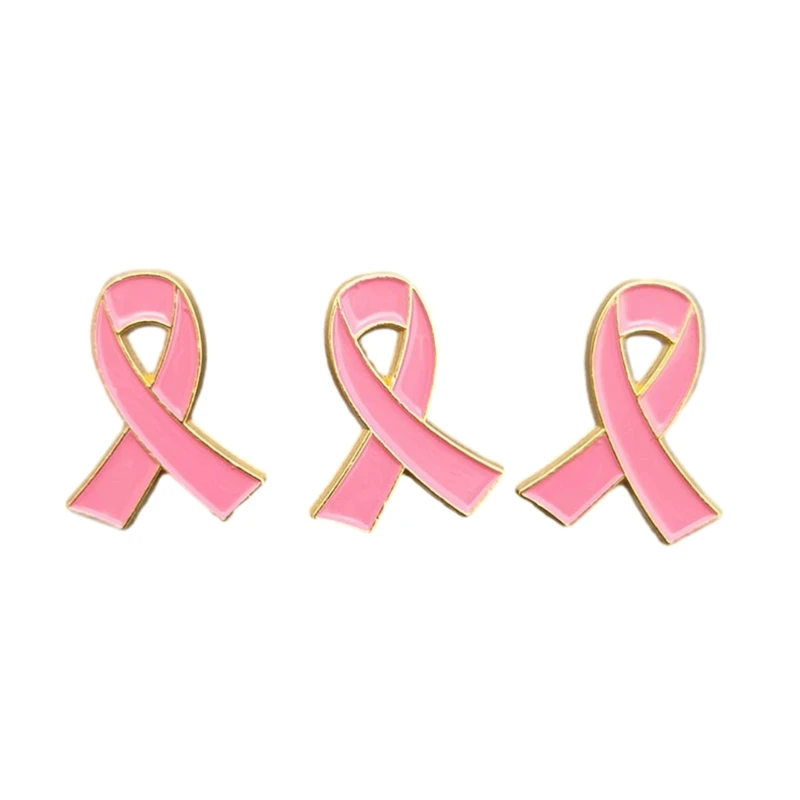 

Pink Ribbon Brooch Pins Breast Cancers Awareness Brooch Lapel Pins Ribbon Lapel for Fundraising Charity Event