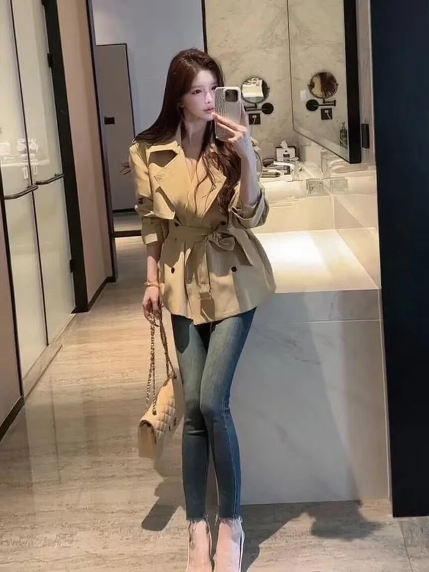 

Женские джинсы-капри с высокой талией из эластичного хлопкового денима, облегающие, синие, с эффектом похудения ног, с индивидуальной окраской