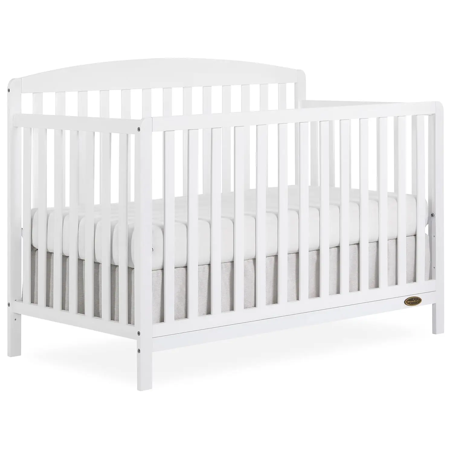 5-in-1 Convertible Full-Size Baby Crib in White, Greenguard Gold & JPMA Certified, Converts to Toddler Bed, Daybed & Full Bed