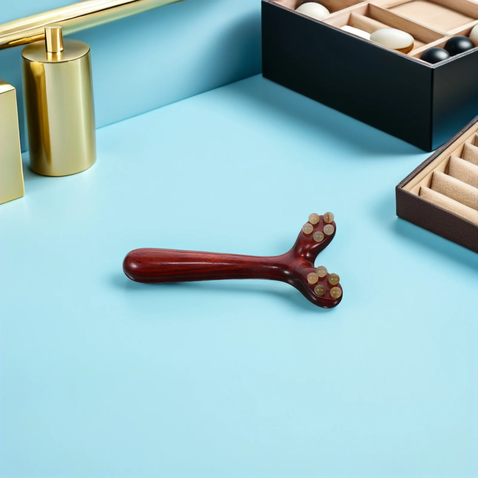 

Массажер для лица с рогом палисандра и зубами, лифтинг-ролик, контурный портативный массажер для лица, деревянный массажер Гуаша для борьбы со старением