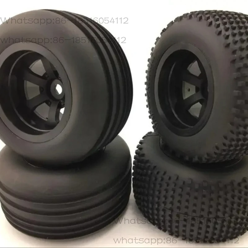 Original HPI 1/10 Racing Truck short course car silver black wheel tire set for HPI E-Firestorm Flux 4pcs