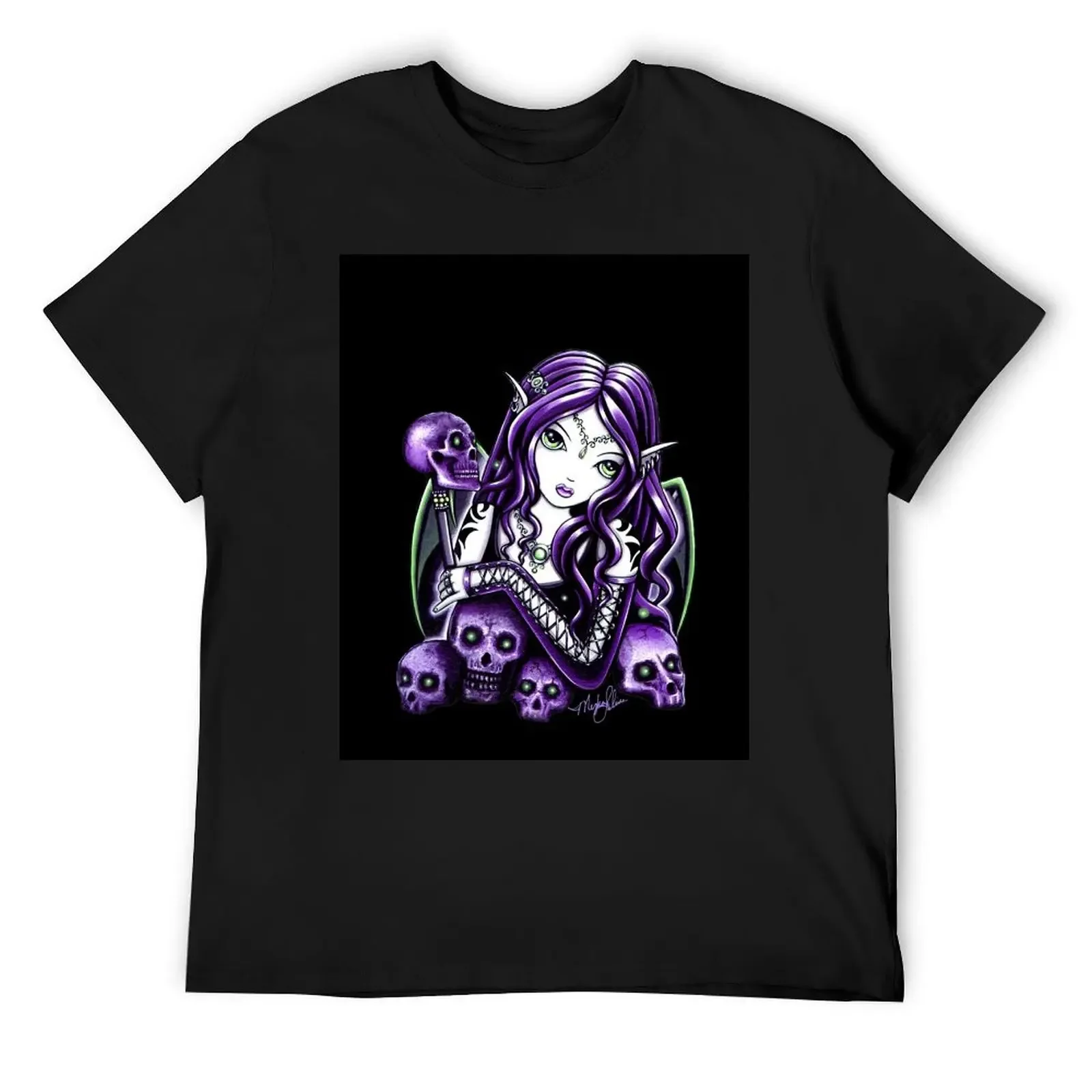 Belladonna Gothic Purple Skull Fairy T-Shirt boys animal print anime clothes plain man clothes mens shirts graphic tee