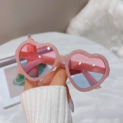 Cute Candy Color Hearts Kids Sunglasses Children Retro Pink Cartoon Sun Glasses Frame Girls Boys Baby Sunglasses UV400 Eyewear